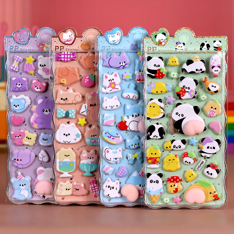 新作 お尻シール 手帳用貼り付け 立体 泡ステッカー 子供 DIY用 貼り付け 手芸用品 贈り物　ぶくぶく