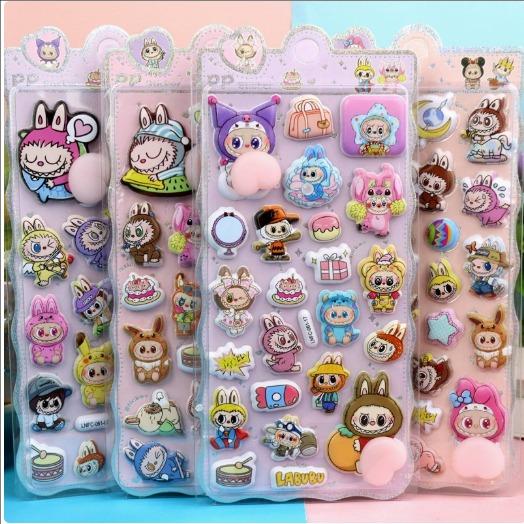 キッズ用 3D立体バブルシール｜可愛い動物デザイン｜ぷにぷに解圧 スクイーズ風｜スマホ装飾 デコステッカー