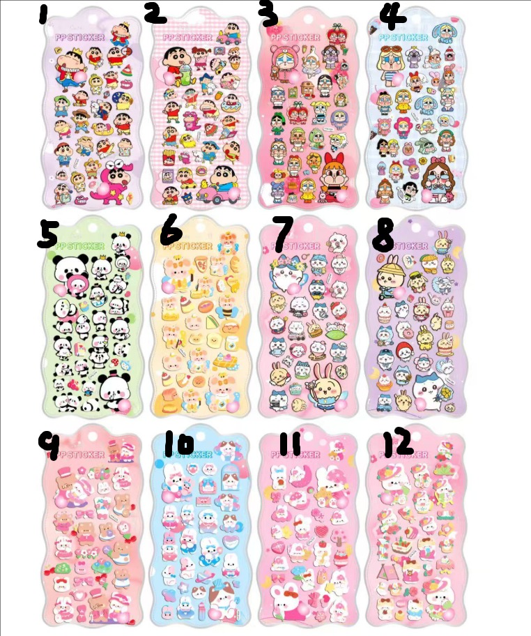 3D立体エンボスシール｜可愛いキャラクター｜女の子向け スマホケース・水筒DIY デコステッカー