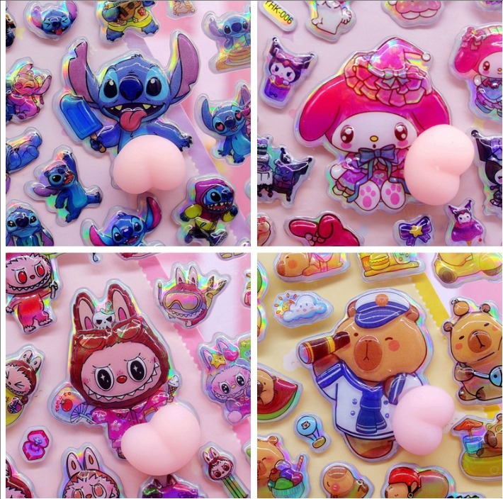 キッズ用 3D立体エンボスシール｜創意デザイン 趣味DIY｜スマホケース・水筒用 デコレーションステッカー