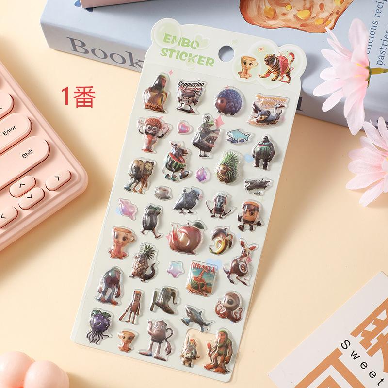 新作  山海経 手帳用貼り付け 立体 泡ステッカー 子供 DIY用 貼り付け 手芸用品 贈り物