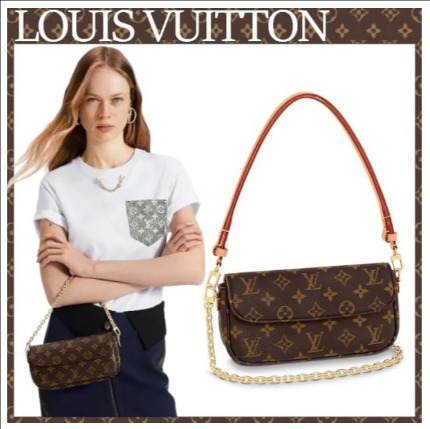LOUIS VUITTON LV M81911 Wallet ルイヴィトン ショルダーバッグ モノグラム ウォレット オン チェーン・アイビー M81911 ブラウン