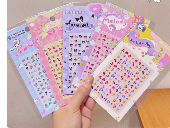 子供用ネイルシール キャラクター 防水タイプ｜クロミ・マイメロディ・シナモロール 女の子向けネイルステッカー