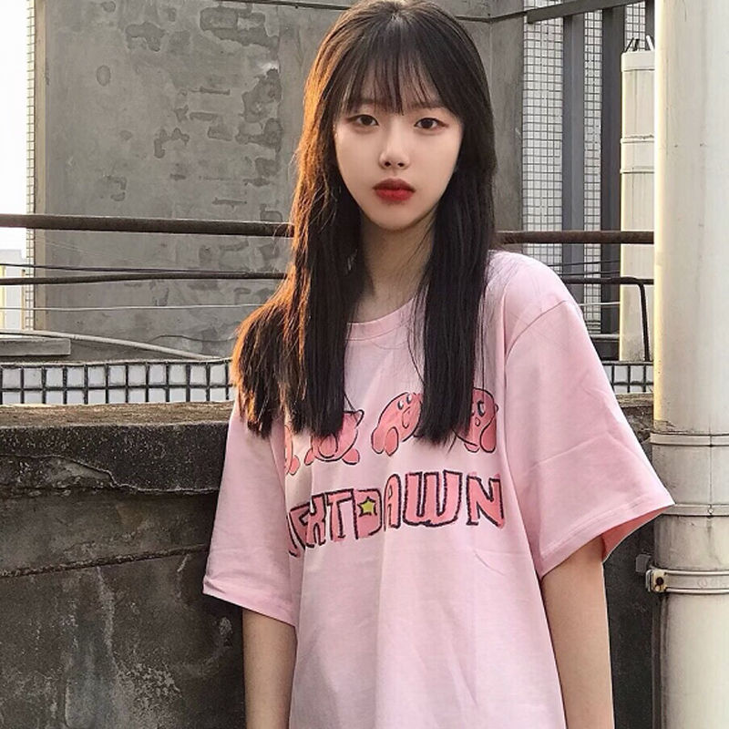 Tシャツ　　レディース　　カービィ　　ファッション　　韓国風　　夏