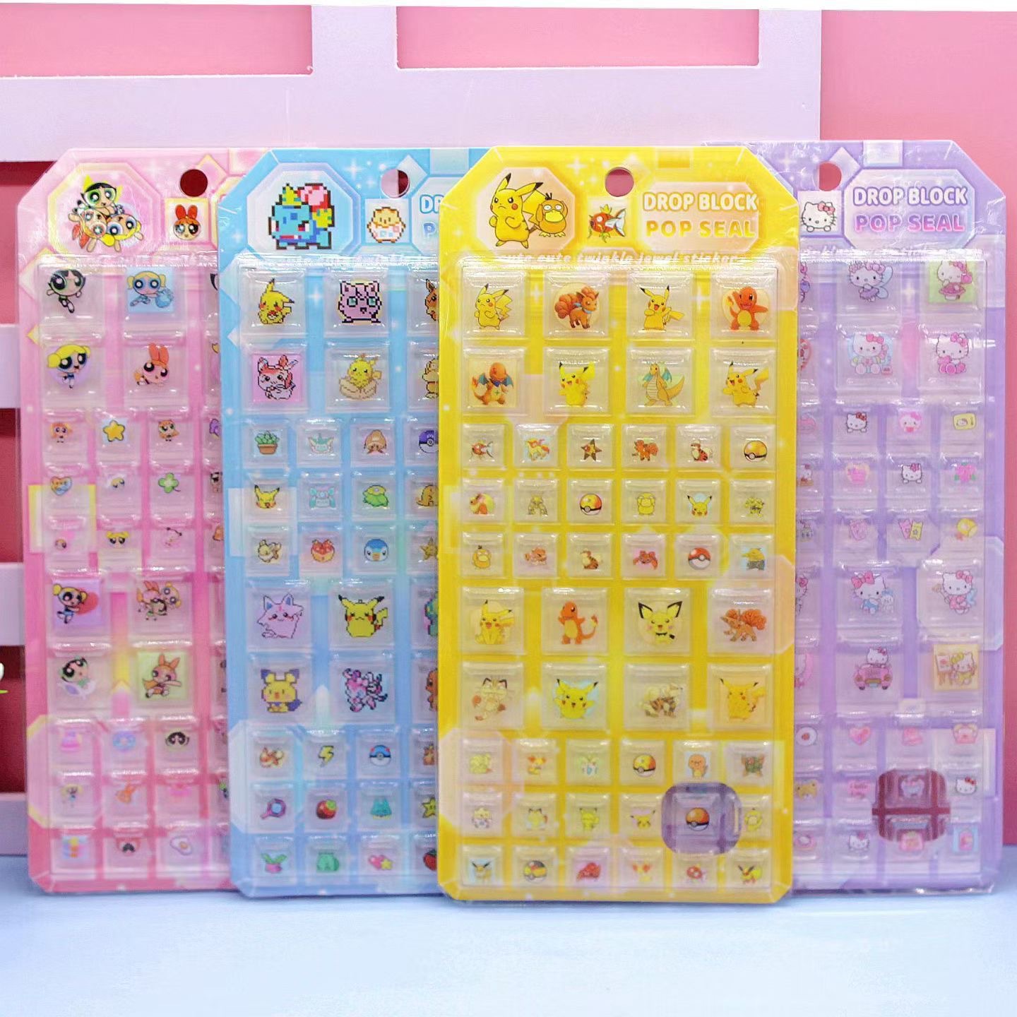 ポケモン 3D立体 水シール　水晶風 日系カートゥーン 動物デザイン キッズ用デコステッカー