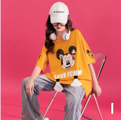 Tシャツ　　レディース　　ミッキー　　ファッション　　夏　　2022新作