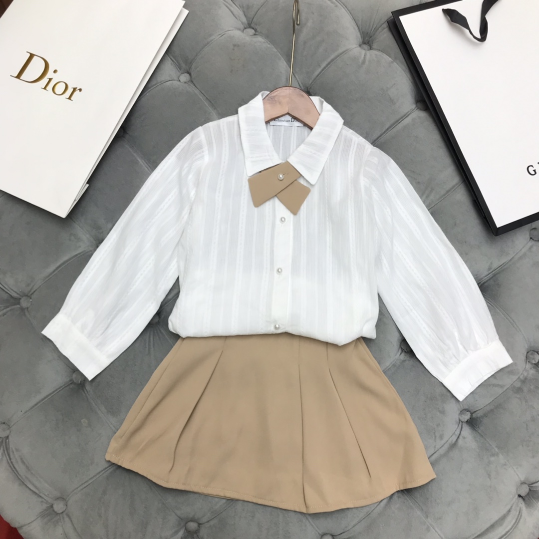 Dior 【ディオール】子供服　セットアップ　シャツ＋スカート　ガール　90-140㎝