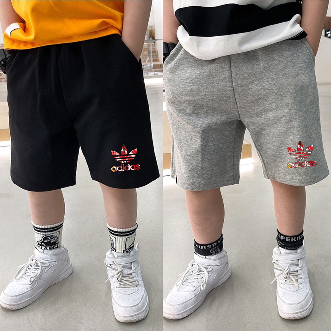 アディダス Adidas 子供服　パンツ　ショーパン　夏秋    グレー　ブラック 　100-150cm