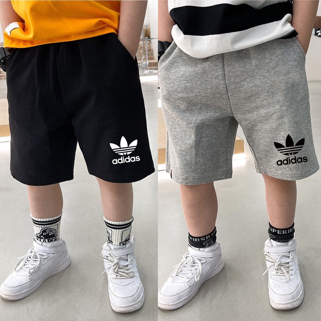 アディダス Adidas 子供服　パンツ　ショーパン　夏秋     グレー　ブラック 　100-150cm
