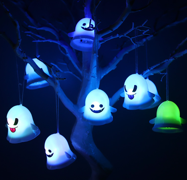 ハロウィン　 飾り 　LED 　ライト飾り 電池 　イルミネーション　ハロウィン 幽霊 LEDライト 飾り 吊り下げ