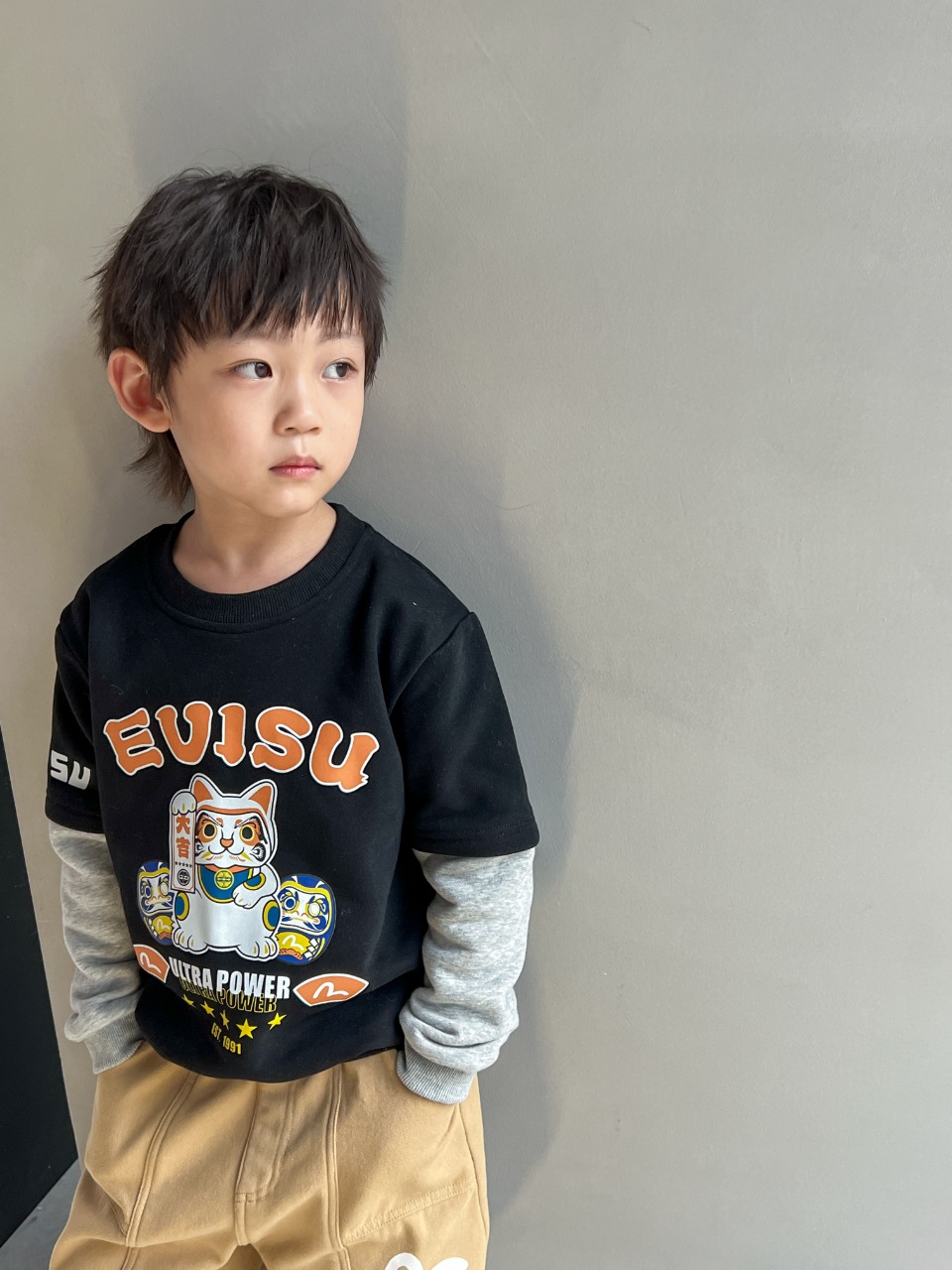 EVISU エヴィス   長袖　キッズ　子供服　秋冬　クール　ボーイ　100-160cm　183306