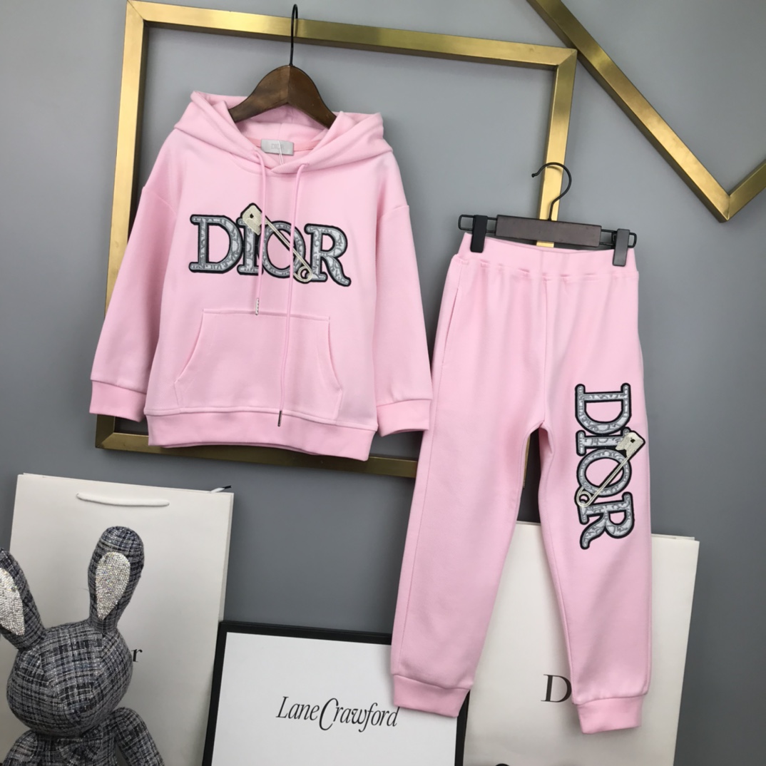 Dior ディオール  キッズ服　子供　セットアップ　フーディー＋パンツ　ピンク　110-160cm